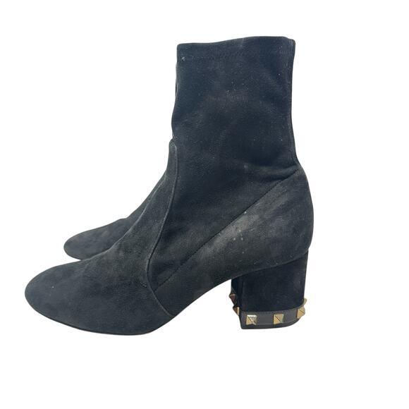 Valentino Garavani Rockstud‎ Boots Booties Suede Black Size 36.5 US 6.5 - Picture 12 of 16